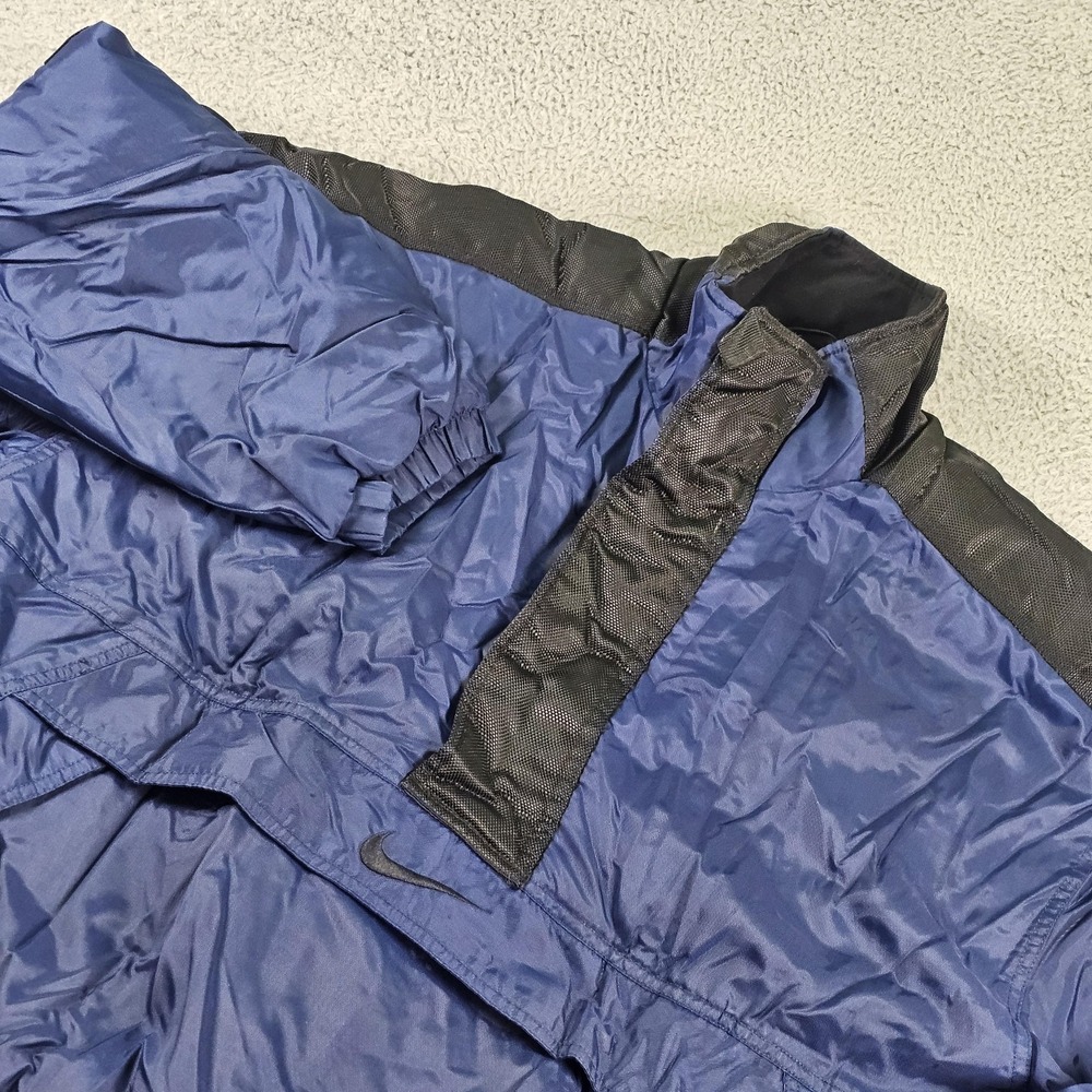 Vintage Nike Windbreaker Jacket Mens Medium Blue Black Colorblock Pullover 90s